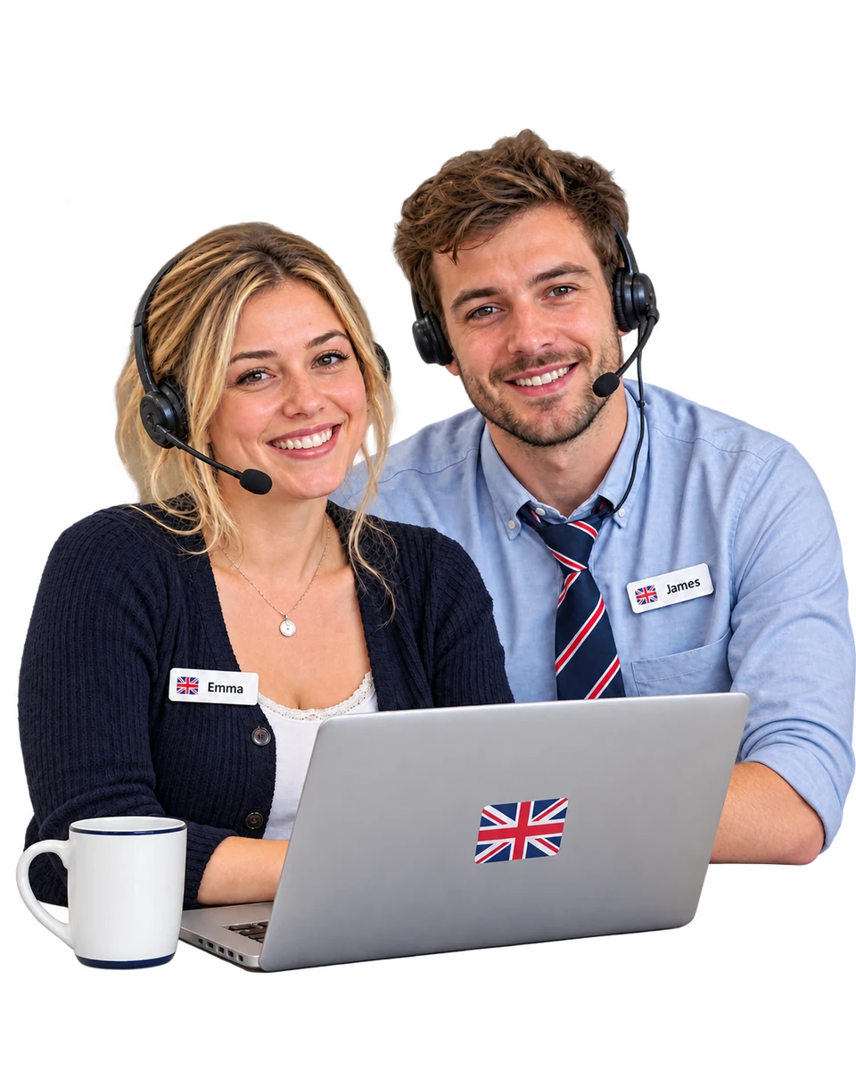 Support specialist wearing a headset, ready to help with your IPTV setup